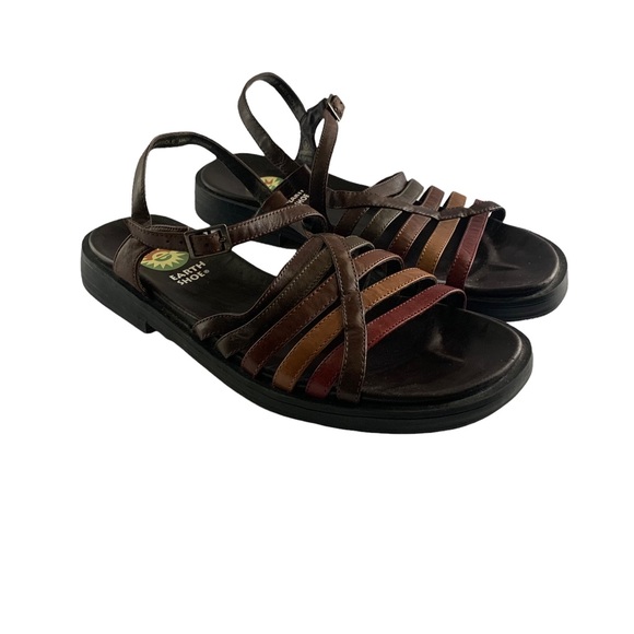 Earth Shoes - Earth Women’s Brown Multi-Strip Leather Sandal